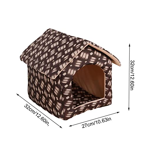 Dimweca Caseta de gato apilable para exterior y exterior, para gatos y exteriores, con alfombrilla suave extraíble, fácil de montar, para perros pequeños