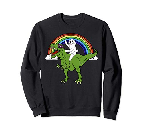 Dinosaurio T-Rex Bichon Frise Perro Sudadera