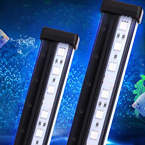 DIRIGIÓ Luz del tanque de pescado Mejorada Luces de acuario multicolor Espectro completo RGB Iluminación de lámpara impermeable con control remoto para tanque plantado agua dulce agua salada marina 26