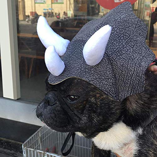 Disfraz de dinosaurio para perro, divertido triceratops, sombrero para mascota, tocado para gatos