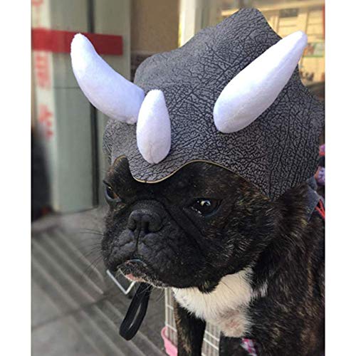 Disfraz de dinosaurio para perro, divertido triceratops, sombrero para mascota, tocado para gatos