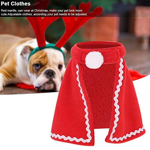 Disfraz de Navidad para Mascotas, Animales pequeños, Manto Rojo, Disfraz Suave, Ropa de Navidad para Conejo, Conejillo de Indias, hámster, Ardilla(#3)