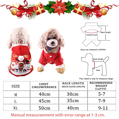 Disfraz de Navidad para Mascotas, Navidad Ropa para Mascotas, Disfraz de Navidad para Perros, Ropa navideña para Perro, Disfraz de Mascota de Navidad, para la Fiesta de Navidad de Mascotas