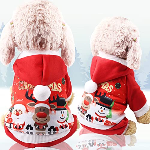 Disfraz de Navidad para Mascotas Perro gato traje de Navidad Nesloonp Ropa para Mascotas Navidad Ropa Perros Navidad mascota cálido otoño invierno abrigo perro gato sudadera con capucha