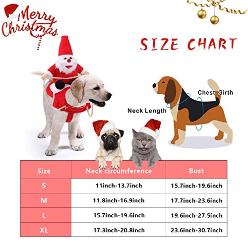 Disfraz de Navidad para Mascotas,Perro Navidad Disfraz,Ropa navideña para Perro,Disfraz de Navidad para Cachorro,Ropa para Mascotas de Navidad,Disfraz de Gato Navidad (M)