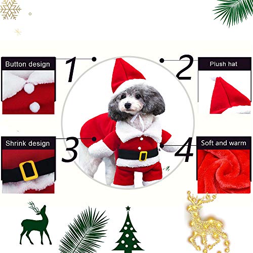 Disfraz de Papá Noel de Pet, Disfraz de Navidad para Mascotas, Disfraz de Navidad para Perros Lindo Santa Claus Ropa de Fiesta año Nuevo Divertido Disfraz para Fiestas de Mascotas (XL)