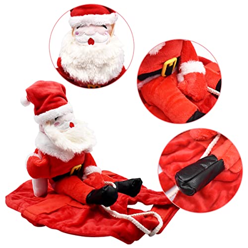 Disfraz de Perro de Santa,Tianher Lindo y Gracioso Traje de Montar de Papá Noel Disfraces de Navidad para Perros y Gatos Adecuado para Juegos de rol y Vestimenta Festiva (Código L)