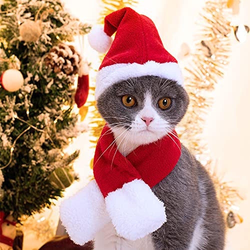 Disfraz de perro para mascotas, capa de Navidad, gorro de Papá Noel, bufanda, sombrero de astas, pajarita, bonito disfraz de Navidad para gato, regalo