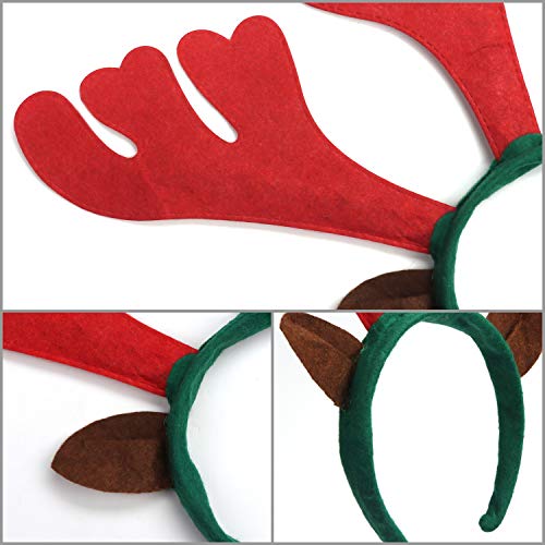 Disfraz Mascota Navidad (Pack de 3) - Set Cinta para Cabeza de Astas de Reno, Sombrero de Papá Noel y Bufanda de Navidad a Rayas - Disfraz Perro Accesorio Mascotas para Gato, Cachorro, Catito