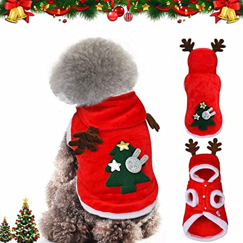 Disfraz Navidad para mascotas incluye gorro y bufanda Papá Noel perros capa gatos y perros ropa Navidad para perros y gatos a cuadros clásicos cachorros gatitos mascotas Navidad A,XS