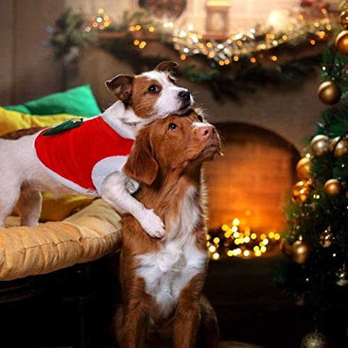 Disfraz Navidad para mascotas incluye gorro y bufanda Papá Noel perros capa gatos y perros ropa Navidad para perros y gatos a cuadros clásicos cachorros gatitos mascotas Navidad A,XS