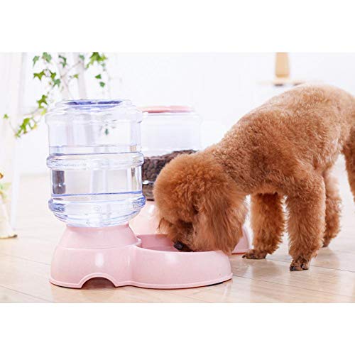 Dispensador Automático De Comida Y Agua - Comedero Y Bebedero para Perros Gatos Animales - Dispensadores De Pienso para Mascotas Pink,Water Feeder