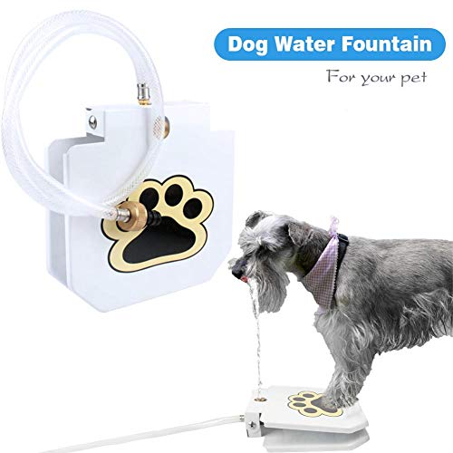 Dispensador de agua para mascotas, dispensador de agua para perros, para exteriores, con pedal de presión, dispensador automático de agua, fuente de bebida, presión de agua ajustable