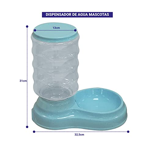 Dispensadores Automáticos De Comida y Agua para Perros y Gatos, Tolva para Mascotas. Bebedero y Comedero Automático para Animales. Ref.51189-51190 (Bebedero y comedero)