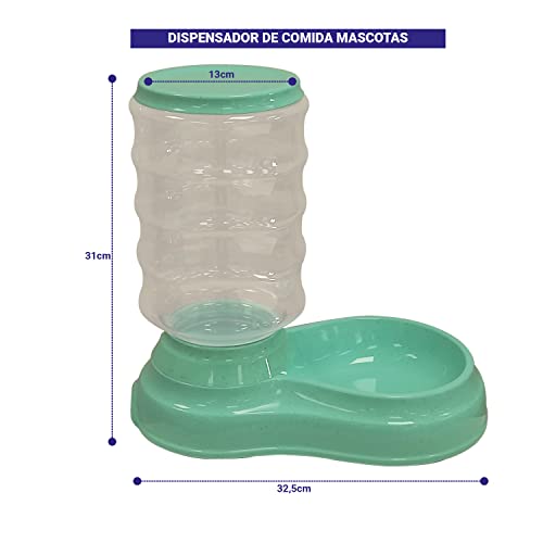 Dispensadores Automáticos De Comida y Agua para Perros y Gatos, Tolva para Mascotas. Bebedero y Comedero Automático para Animales. Ref.51189-51190 (Bebedero y comedero)