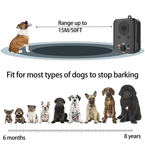 Dispositivo antiladridos Control de ladridos disuasivo Anti Barking Dispositivos Ayuda para Entrenamiento de Perros con Rango de Control de hasta 50pies, Seguro