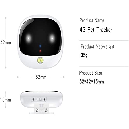 Dispositivo de seguimiento de mascotas, Localizador de mini GPS, localizador de perros impermeables y localizador de rastreador de gato con ruta de registro de historial de collar de mascotas,Oro