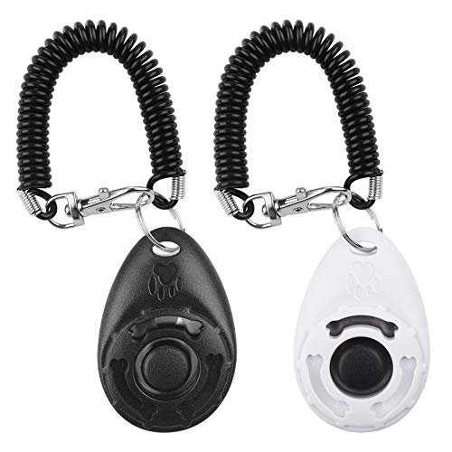 Diyife Clicker para Adiestramiento Perro, [2 Piezas] Training Clicker con Correa para la Muñeca para Perros Gato Caballo Pajaros