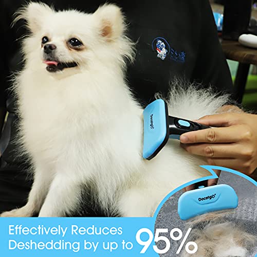 Docatgo Cepillo Perro, Cepillos para Perros y Gatos, Cepillo Quita Pelo con Púas de Acero Inoxidable Cepillo Perro Pelo Muerto para Mascota Pequeña Medianas y GrandesReduce 95% de Pelo Suelto Cómodo