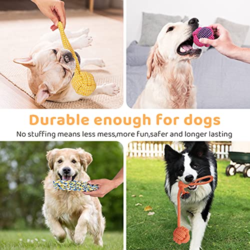 Docatgo Juguetes para Perros, Masticar Interactivos，Hecha de Algodón y Cuerda de Nylon Seguro Sano Juguete Interactuar Adecuado para Medianos Juguetes Perros（6 Piezas）