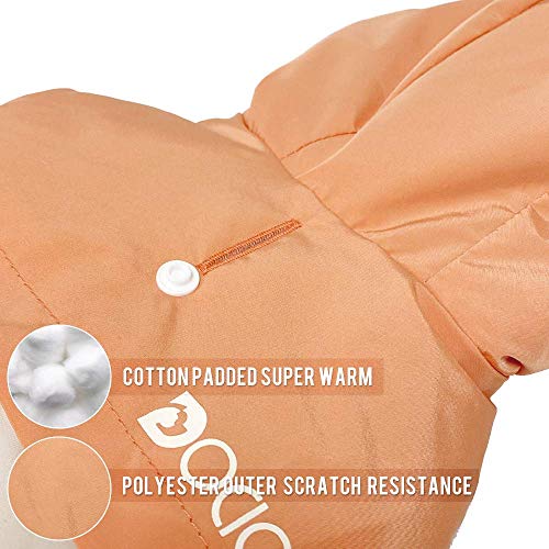 Dociote Abrigo para Perros pequeños, Perro Ropa para Invierno con Capucha Forro Polar Chaqueta para Perros pequeños Cachorro Mascota Naranja M