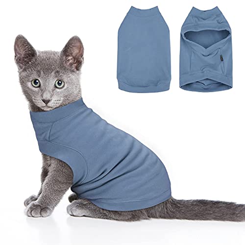 Dociote Jersey para Perro Camiseta Suave y Cálida de Invierno para Perros y Gatos de Forro Polar para Perros y Gatos Pequeños y Medianos Azul M