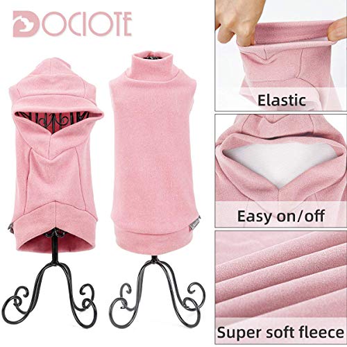 Dociote Jersey para Perro Pequeño- Ropa para Perros y Gato Chaleco Suéter para Invierno para Perro Mascotas pequeño y medianos L Rosa