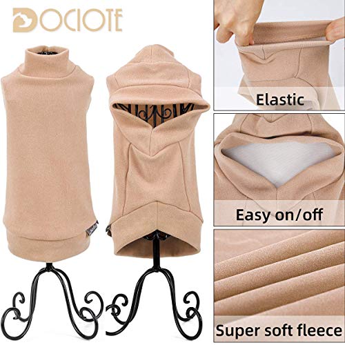 Dociote Jersey para Perro Pequeño- Ropa para Perros y Gato Chaleco Suéter para Invierno para Perro Mascotas pequeño y medianos S Beige