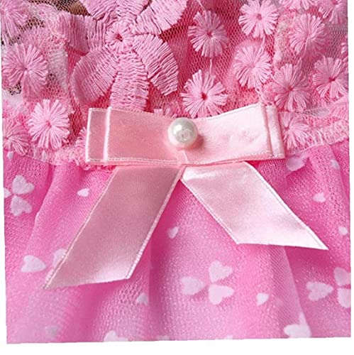 Dog 1pc De Vestir Ropa para Perros De Boda para Perros Pequeños Ropa para Mascotas Perrito Faldas Tul Vestidos De Gato Yorkies Chihuahua Ropa, Rosa, M Tamaño