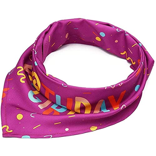 Dog Birthday Bandana Scarf Happy Birthday Triangle Cotton Dog Scarf with Cute Party Hat for Pet Puppy Cat Birthday Party Supplies Decorations Birthday Outfit,Purple