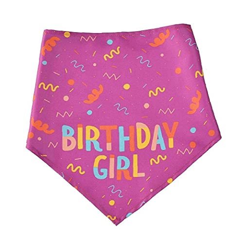 Dog Birthday Bandana Scarf Happy Birthday Triangle Cotton Dog Scarf with Cute Party Hat for Pet Puppy Cat Birthday Party Supplies Decorations Birthday Outfit,Purple