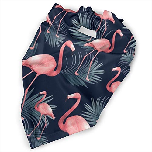 Dog Cat Bandana Summer Flamingo Palm Night Vibes Tropical Dog Scarf Dog Kerchief Neckerchief