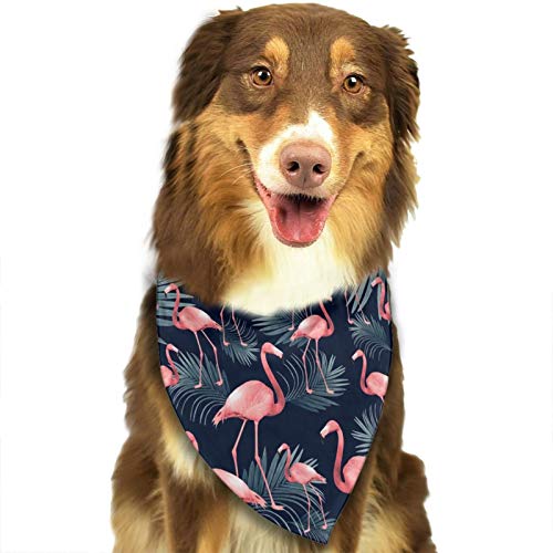 Dog Cat Bandana Summer Flamingo Palm Night Vibes Tropical Dog Scarf Dog Kerchief Neckerchief