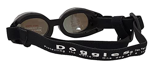 Doggles DGIL-01-XS ILS - Gafas de Sol para Perros, Negro (Shiny Black Frame/Mirror Blue Lens), XS