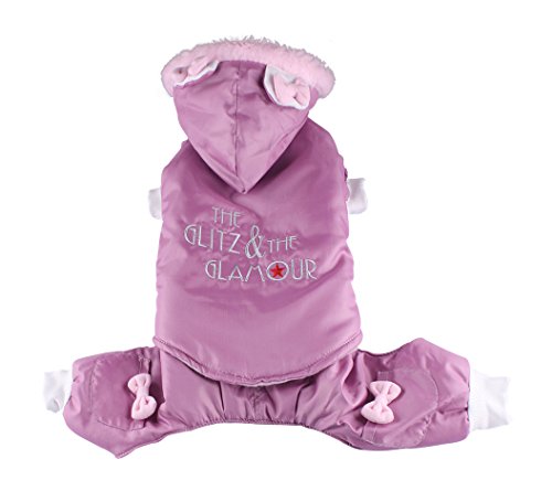 Doggy Dolly W100 - Traje de Nieve para Perros con Purpurina y Glamour, Color Rosa, Talla M