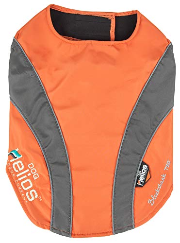 DogHelios Octane Softshell - Chaqueta Reflectante de Neopreno Satinado para Perro con tecnología Blackshark, Naranja, Gris, SM