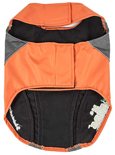 DogHelios Octane Softshell - Chaqueta Reflectante de Neopreno Satinado para Perro con tecnología Blackshark, Naranja, Gris, SM