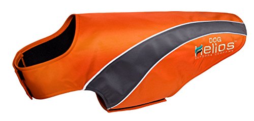 DogHelios Octane Softshell - Chaqueta Reflectante de Neopreno Satinado para Perro con tecnología Blackshark, Naranja, Gris, SM