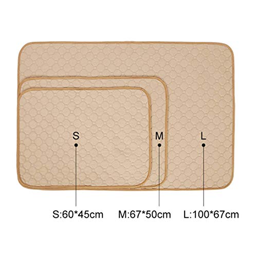 Doglemi Almohadillas de entrenamiento lavables para perros, reutilizables, de 4 capas, de absorción rápida, lavable, alfombrilla de entrenamiento con parte inferior antideslizante,67 x 50 cm (beige)