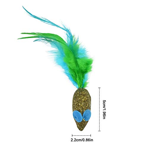 Dokpav 6PCS Juguete Hierba Gatera, Pluma Juguete para Gato, Gato Catnip Juguetes, Juguetes Simulación Peluches Rata, Gato Juguetes Interactiva para Mascotas