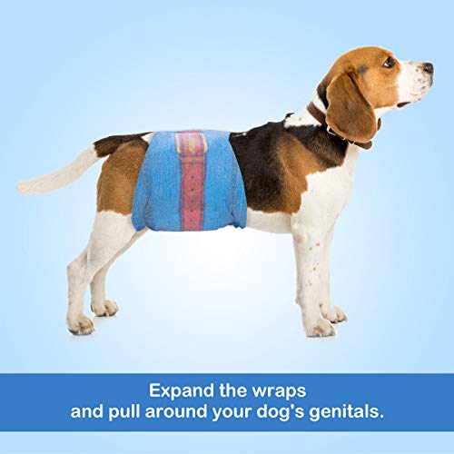 Dono Pañales Desechables para Mascotas para Perros machos Pañales para Perros Cachorros Jeans Estilo Súper Absorbente Pañuelos de Mezclilla Suave para Perros Incontinencia urinaria (S-22Count)