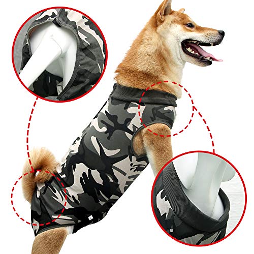 Dotoner Chaleco de recuperación para Perros y Gatos, Protector de heridas Abdominales, Ropa quirúrgica médica para Cachorros(Camuflaje,2XL)