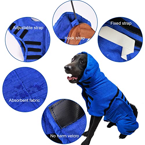 DOZCA - Albornoz para Perro de Microfibra Absorbente, Albornoz Perro y Gato Grande, Mediano y Pequeño, Toallas Perro para Secar tu Mascota después del Baño, Lluvia, Natación, Toalla Perro…