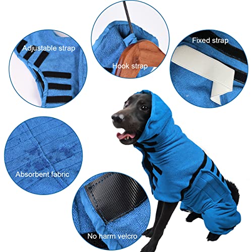 DOZCA - Albornoz para Perro de Microfibra Absorbente, Albornoz Perro y Gato Grande, Mediano y Pequeño, Toallas Perro para Secar tu Mascota después del Baño, Lluvia, Natación, Toalla Perro…