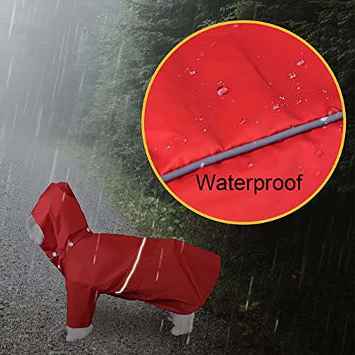 DOZCA - Chubasquero Perro Plegable con Capucha, Poncho Impermeable Perro, Chubasquero Perro Pequeño y Mediano con Correa Reflectante, Manta Impermeable Perro Resistente a la Lluvia (L, Amarillo)