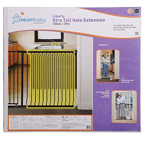 Dreambaby Extensión 100 cm para la Barrera de Seguridad Liberty Extra Alta, F1980, Negra