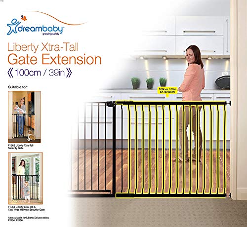 Dreambaby Extensión 100 cm para la Barrera de Seguridad Liberty Extra Alta, F1980, Negra