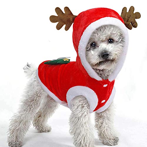 DriSubt Ropa Navideña Para Perro, Mascota Perro Gato De Navidad Disfraz, Perro Ropa De Invierno Chaleco Traje De Navidad, Traje De Mascota, Decorativa De Navidad, Abrigo De Cálido (M)