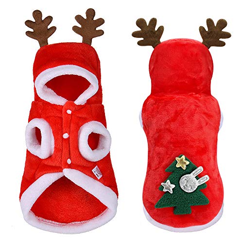 DriSubt Ropa Navideña Para Perro, Mascota Perro Gato De Navidad Disfraz, Perro Ropa De Invierno Chaleco Traje De Navidad, Traje De Mascota, Decorativa De Navidad, Abrigo De Cálido (M)