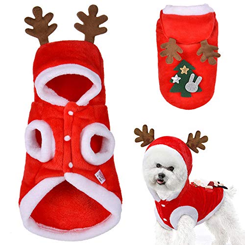 DriSubt Ropa Navideña Para Perro, Mascota Perro Gato De Navidad Disfraz, Perro Ropa De Invierno Chaleco Traje De Navidad, Traje De Mascota, Decorativa De Navidad, Abrigo De Cálido (M)